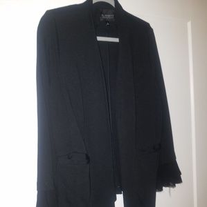 Eloquii Blazer Flared Frayed Sleeves